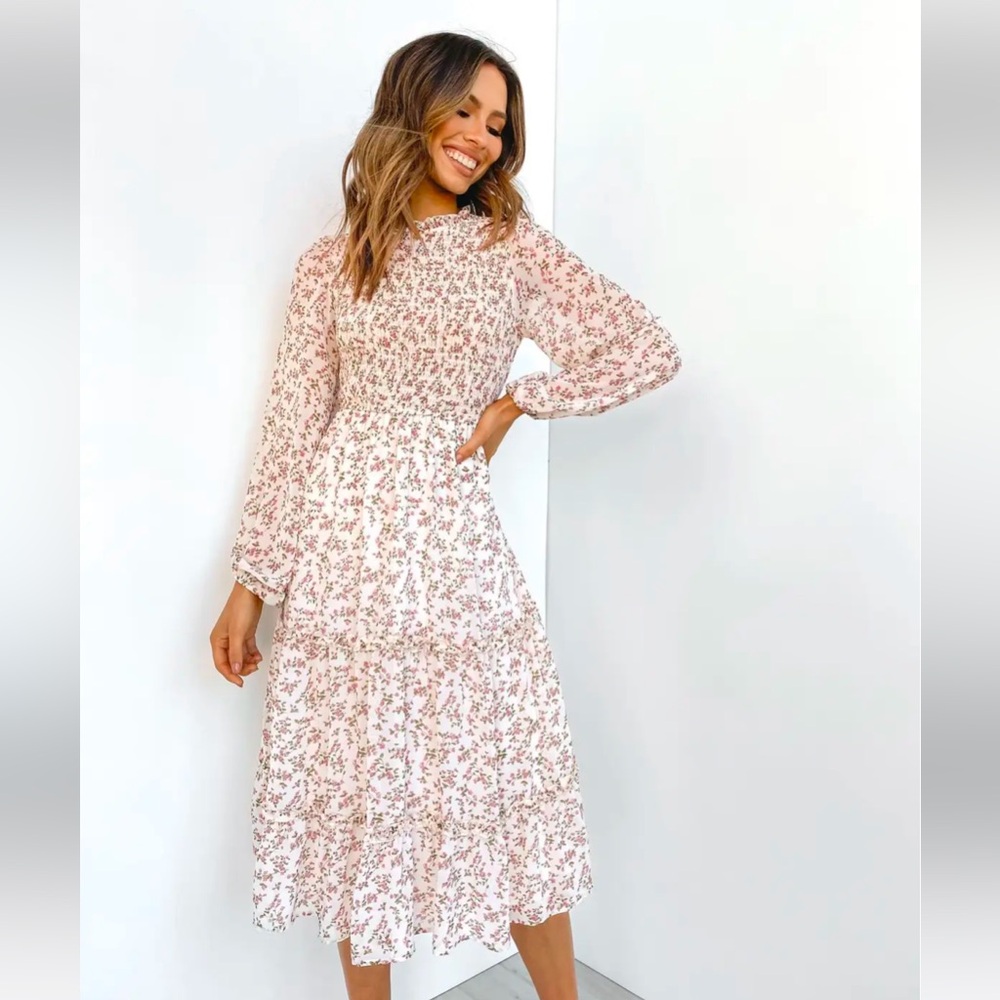 Petal & Pup Floral Cream Dress - Picture 2 of 15